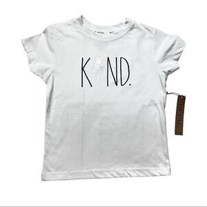 Rae Dunn Crew Neck Short Sleeve Graphic Kind  Tee Sz 5